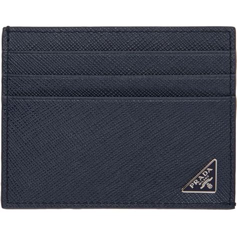 prada saffiano card holder baltico navy|Black/baltic Blue Saffiano Leather Card Holder .